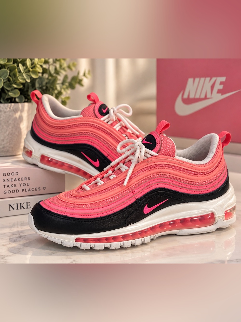Nike Air Max Pink and Black Sneakers